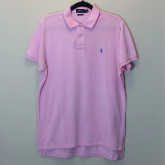 Polo by RL Custom Fit Pink Shirt Blue Pony Size L - Picture 2 of 9